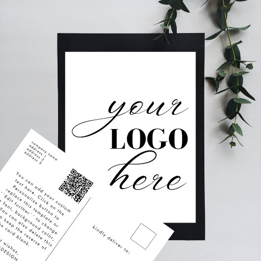 Upload Your Own Design Custom Text QR Code Postkarte