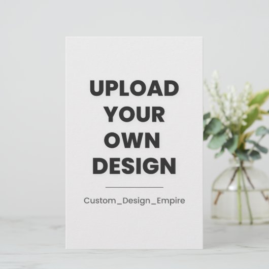 Upload Your Own Design Here | Custom Template Briefpapier (Stehend Vorderseite)