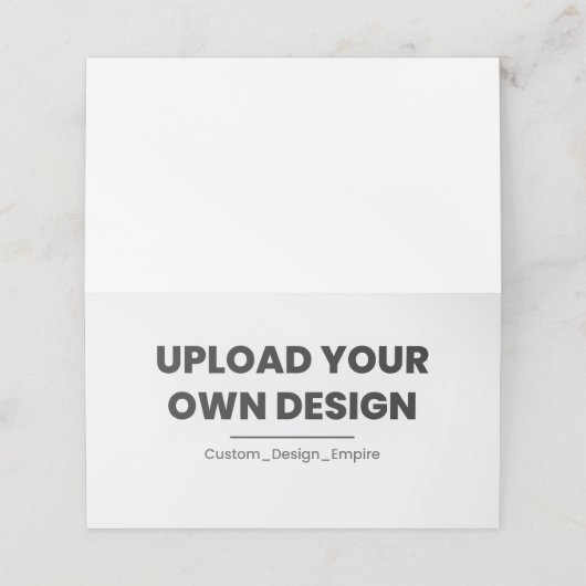 Upload Your Own Design Here | Custom Template Platzkarte (Außenseite Aufgefaltet)