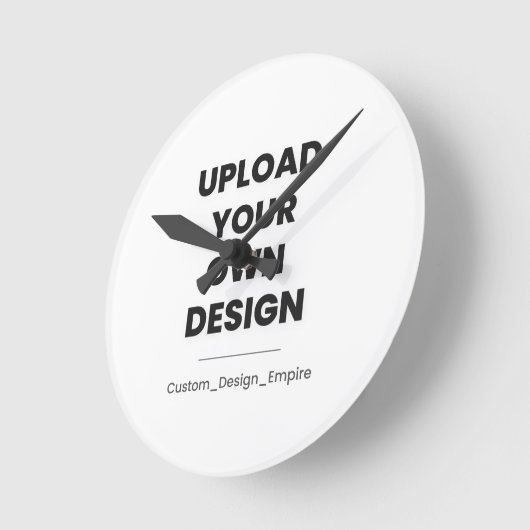 Upload Your Own Design Here | Custom Template Runde Wanduhr (Winkel)