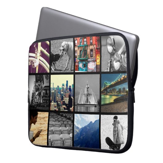 Upload-your-own-Foto Collage Notebook-Sieb Laptopschutzhülle (Vorderseite Links)