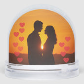Upload your photo Couple heart Snow Globe Schneekugeln (Rückseite)