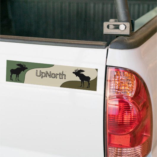 UpNorth Moose Silhouette Bumper Sticker Autoaufkleber (Auf Lkw)