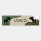 UpNorth Moose Silhouette Bumper Sticker Autoaufkleber (Vorne)