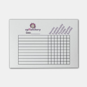 upNotchery wöchentlicher Verfolger Post-it Klebezettel
