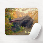 Upper Falls Covered Bridge, Vermont Mousepad (Mit Mouse)