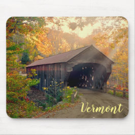 Upper Falls Covered Bridge, Vermont Mousepad
