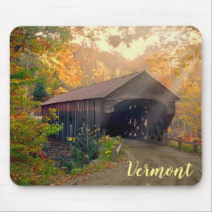 Upper Falls Covered Bridge, Vermont Mousepad