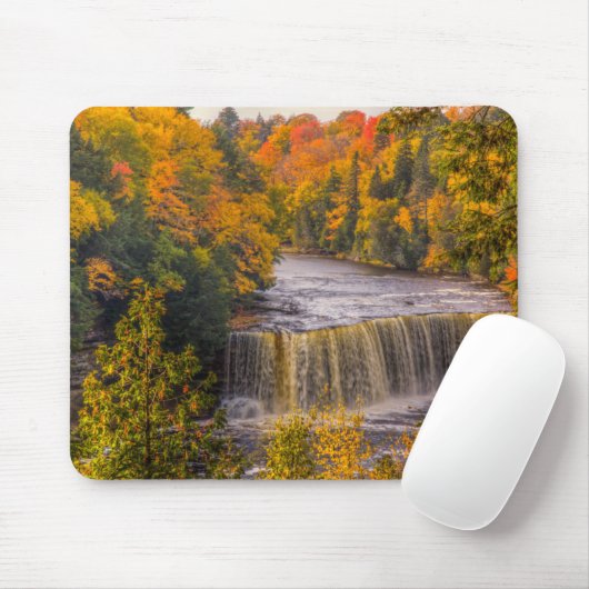 Upper Falls with Fall Colors Mousepad (Mit Mouse)