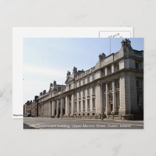 Upper Merrion Street, Dublin Irland Postkarte (Vorne/Hinten)