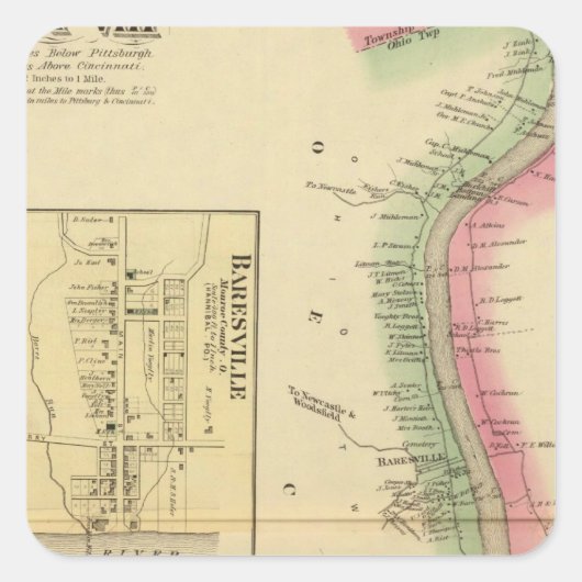 Upper Ohio River and Valley part Quadratischer Aufkleber (Vorderseite)