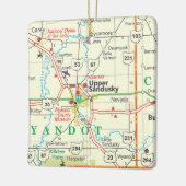 Upper Sandusky OH Karte Keramikornament (Links)