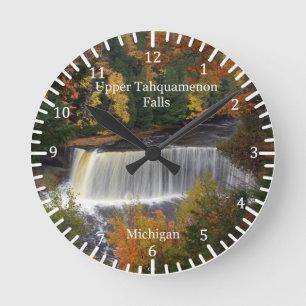 Upper Tahquamenon Falls clock Runde Wanduhr