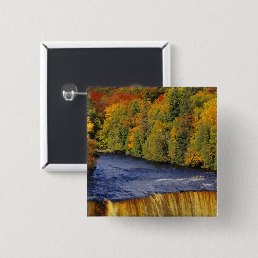 Upper Tahquamenon Falls in UP Michigan Button (Vorne & Hinten)