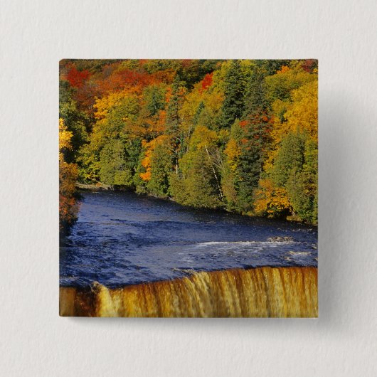 Upper Tahquamenon Falls in UP Michigan Button (Vorderseite)