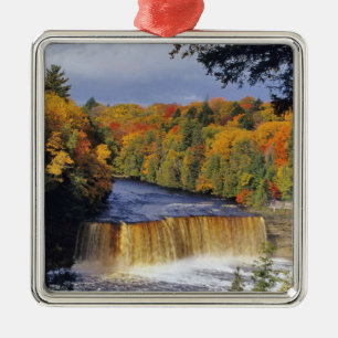 Upper Tahquamenon Falls in UP Michigan im Herbst Silbernes Ornament
