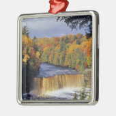 Upper Tahquamenon Falls in UP Michigan im Herbst Silbernes Ornament (Links)