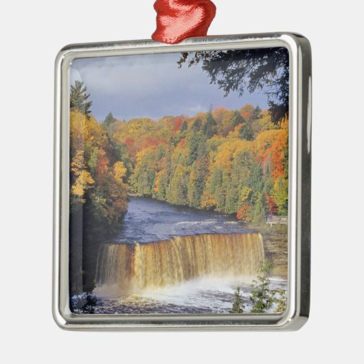 Upper Tahquamenon Falls in UP Michigan im Herbst Silbernes Ornament (Links)