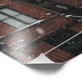 Upper West Side Brownstone Fire Escape NYC Schnee Fotodruck (Ecke)