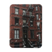 Upper West Side Brownstone Fire Escape NYC Schnee Magnet (Vertikal)
