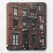 Upper West Side Brownstone Fire Escape NYC Schnee Mousepad (Vorne)