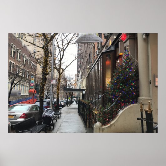Upper West Side NYC Snow Christmas Lights New York Poster (Vorne)