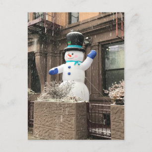 Upper West Side Snowman New York City NYC Snow Postkarte