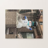Upper West Side Snowman New York City NYC Snow Puzzle (Horizontal)