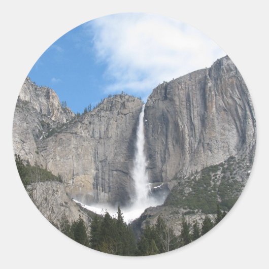 Upper Yosemite Falls Runder Aufkleber (Vorderseite)