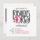 üppig bei 40 rot einladung (Vorne/Hinten)