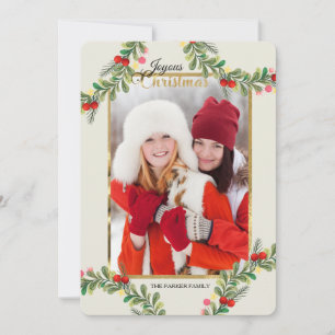 Üppige Beeren Foto Feiertagskarte Hochformat Einladung