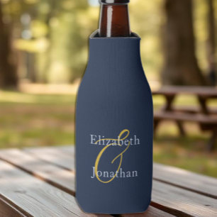 Üppige blaue Hochzeit Flaschenkühler