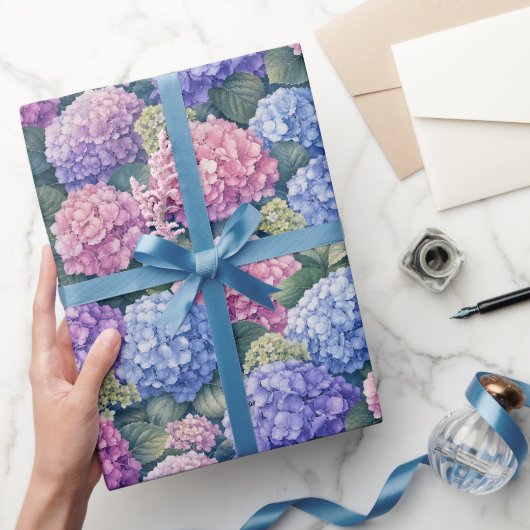 Üppige blühende Hortensien-Gärten Geschenkpapier (Schenken)