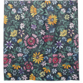 üppige Blume und Weinberge - Waldboden Duschvorhang (Vorderseite)