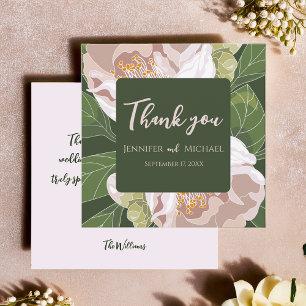 Üppige Blumen und Grün Elegant Dankeskarte