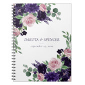 üppige Blüten | Hochzeiten von Lila und rosa Rosen Notizblock (Vorderseite)