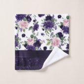 üppige Blüten | Lila und rosa Blütenschimmer Badhandtuch Set (Waschlappen)