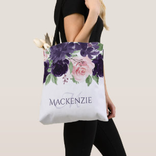 üppige Blüten   Lila und rosa Bouquet Tasche