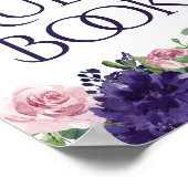 üppige Blüten | Lila und rosa Gästebuchsignatur Poster (Ecke)