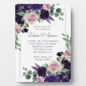 üppige Blüten | Lila und rosa Rosen Keepake Fotoplatte (Vorderseite)