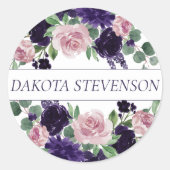 üppige Blüten | Lila und rosa Rosen nach Kundenwun Runder Aufkleber (Vorderseite)