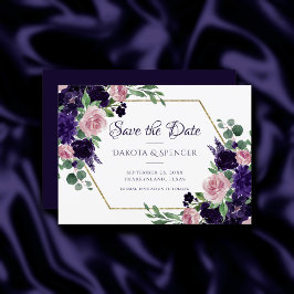 üppige Blüten | Lila und rosa Rosenbuquets Save The Date