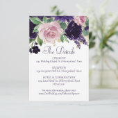 üppige Blüten | Lila und rosa Rosendetails Begleitkarte (Stehend Vorderseite)