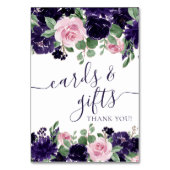 üppige Blüten | Lila und rosa Roses Garland - Gesc Tischnummer (Vorderseite)