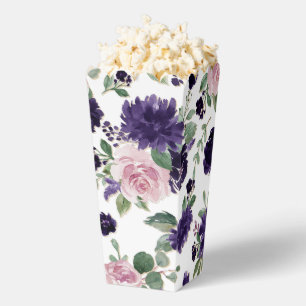 üppige Blüten Royal Lila and Pink Rose Pattern Geschenkschachtel