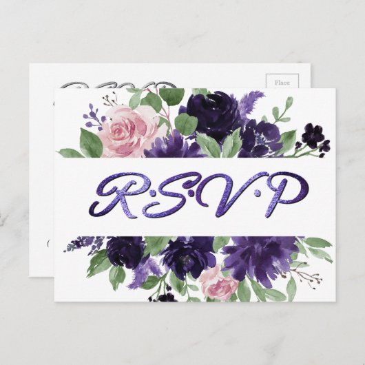 üppige Blüten | UAWG Entree aus Lila und rosa Rose Postkarte (Vorne/Hinten)