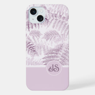 Üppige friedliche rosa Farne Monogramm Anfangsbuch iPhone 15 Plus Hülle