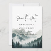 Üppige Gipfel Nebelwald Aquarell Save The Date (Vorderseite)