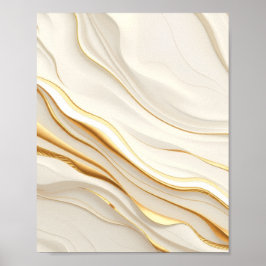 "Üppige Gold- und cremefarbene Marmorschwünge" Poster