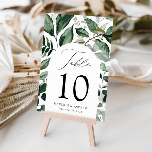 Üppige Grünbogen-Persönliche Hochzeit Tischnummer